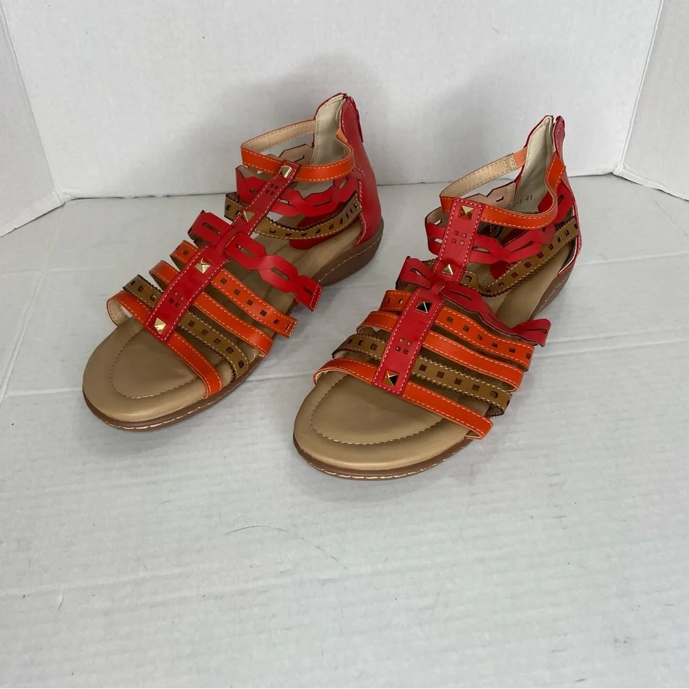 Lostisy Strappy Red Sandals NWOT